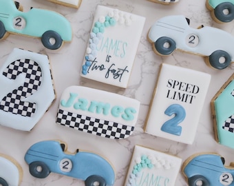 Two Fast Theme - Birthday Sugar Cookies - Custom Sugar Cookies