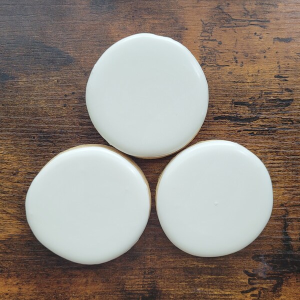 Plain white royal icing cookies etsy