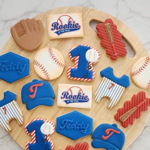 Rookie Baseaball - Birthday Sugar Cookies - Custom Sugar Cookies