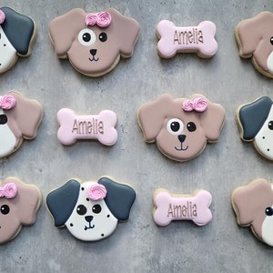 Puppy Theme - Birthday Sugar Cookies - Custom Sugar Cookies