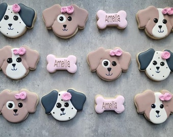 Puppy Theme - Birthday Sugar Cookies - Custom Sugar Cookies