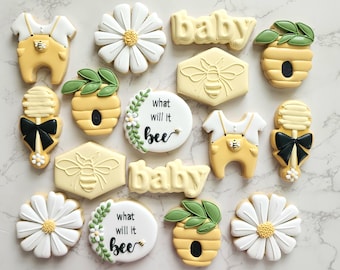 Sweet Babee Theme - Baby Shower Sugar Cookies - Custom Sugar Cookies -