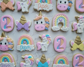 Unicorn Birthday Sugar Cookies - Custom Sugar Cookies