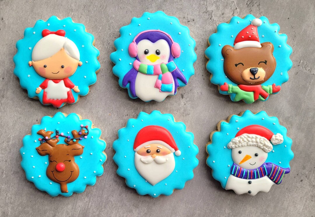 Christmas Holiday Cookies Custom Sugar Cookies Etsy