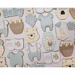 Character Baby Shower Sugar Cookies - Bee Theme - Custom Sugar Cookies -