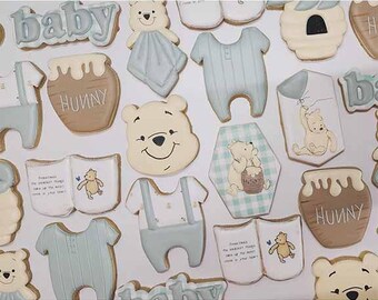 Character Baby Shower Sugar Cookies - Bee Theme - Custom Sugar Cookies -