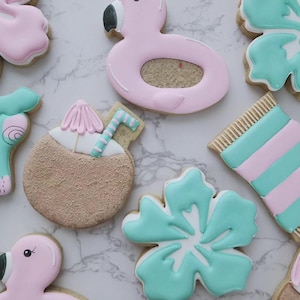 Pool Party Theme - Birthday Sugar Cookies - Custom Sugar Cookies
