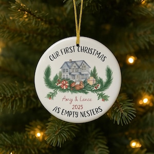 Personalized Empty Nesters Christmas Ornament, Custom House Keepsake