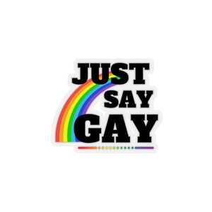 JUST SAY GAY Sticker, Equality Matters, Say Gay Hydroflask Sticker, Kiss-Cut Stickers