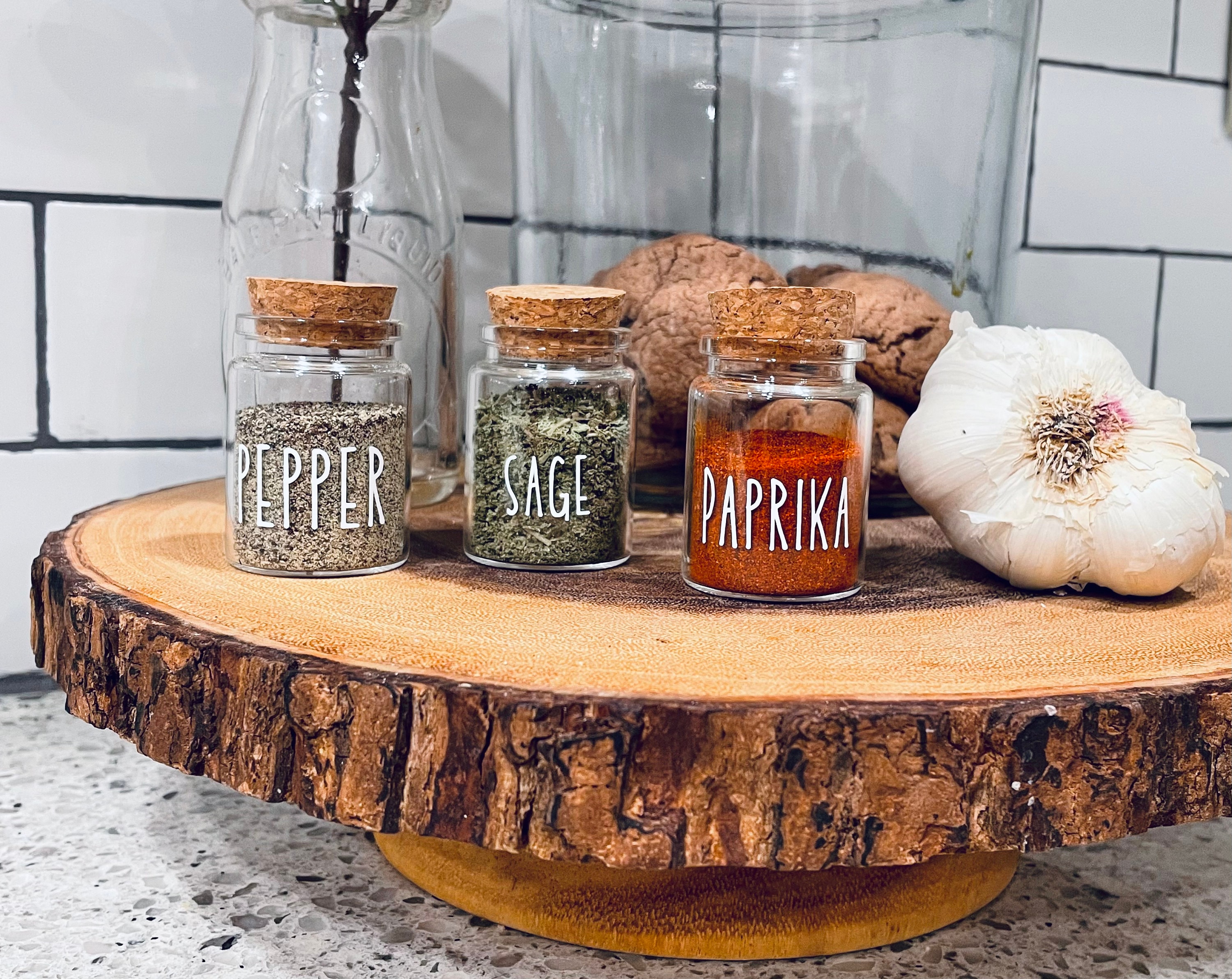 Corky Modern Glass Spice Jars