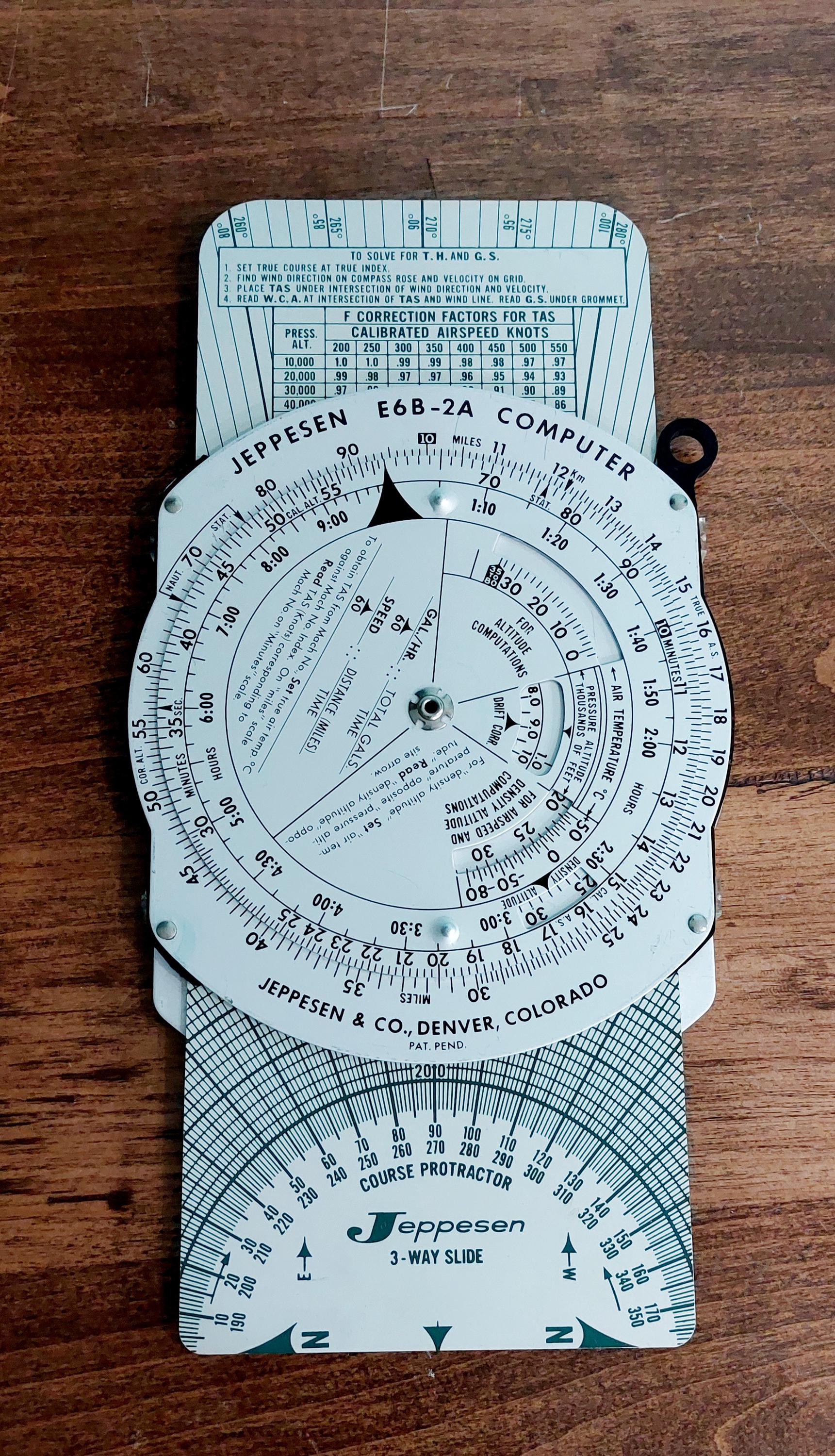 Vintage 1966 Jeppesen E6B Flight Computer Set Collectible Aviation Tool ...