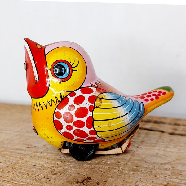 Vintage Noguchi (Japan) Tinplate Friction Drive Baby Bird/Chick