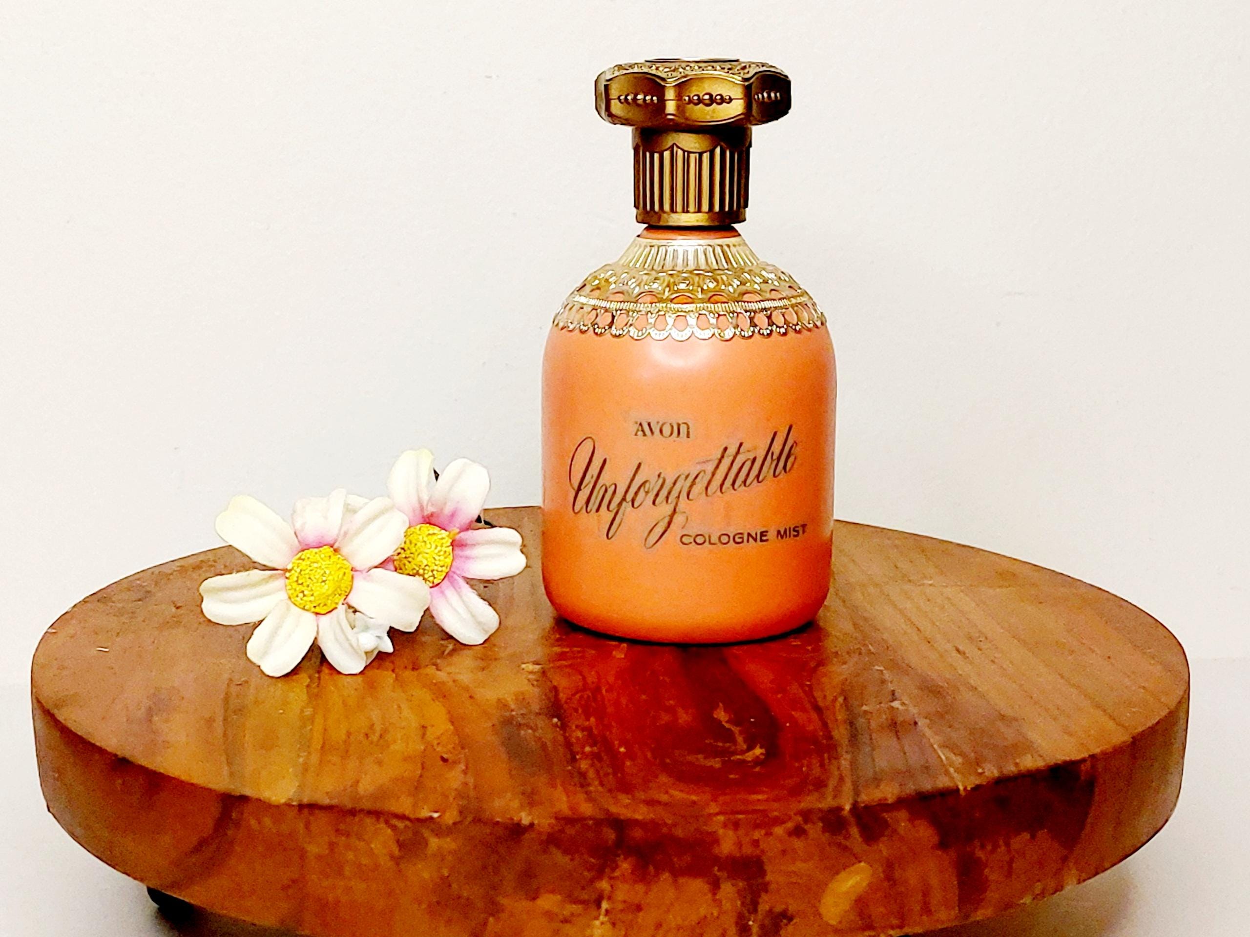 Salmon Avon Unforgettable Cologne Bottle Vintage 1980s Avon