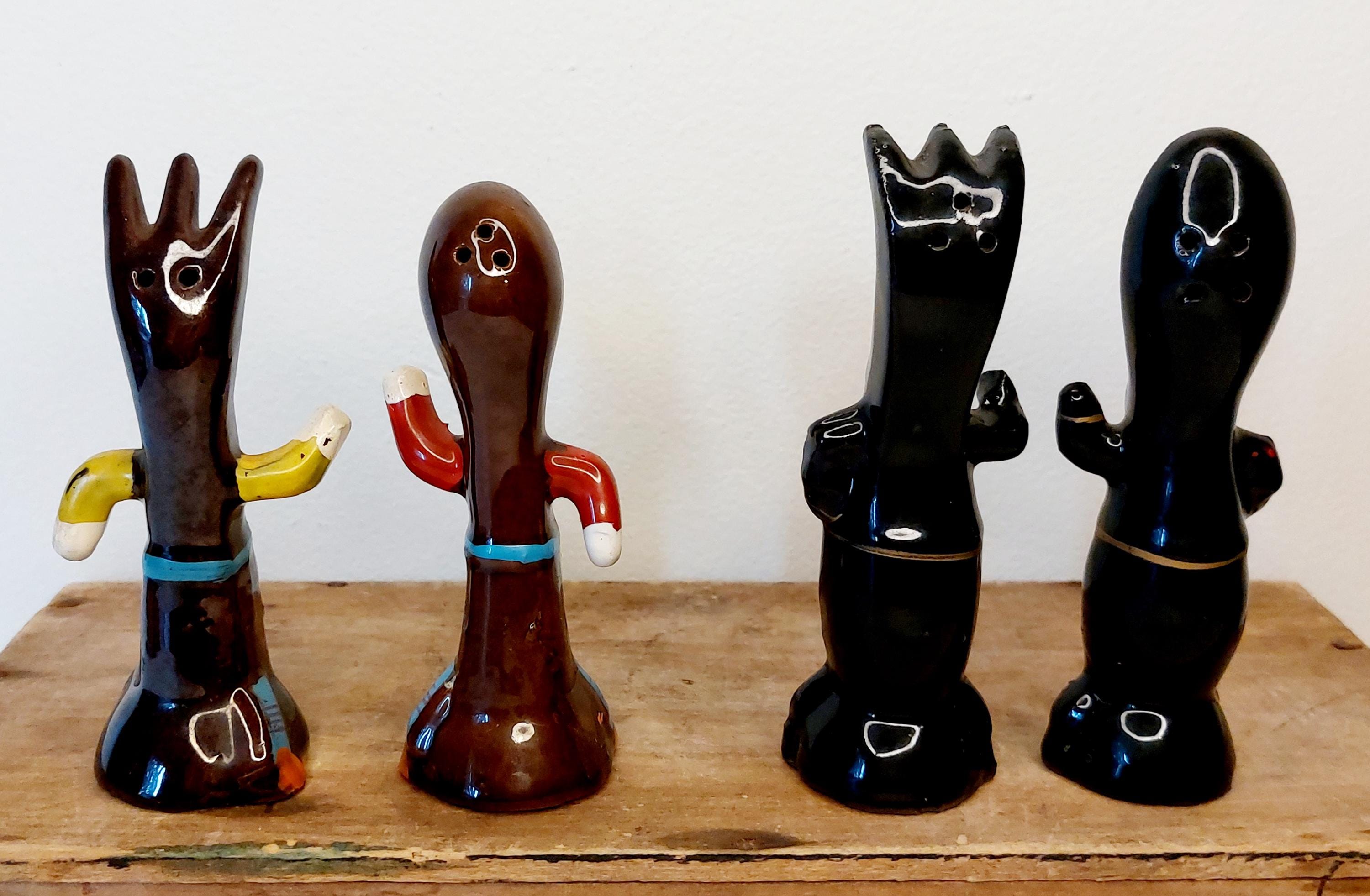 Vintage 1950's Anthropomorphic Fork & Spoon Salt and Pepper