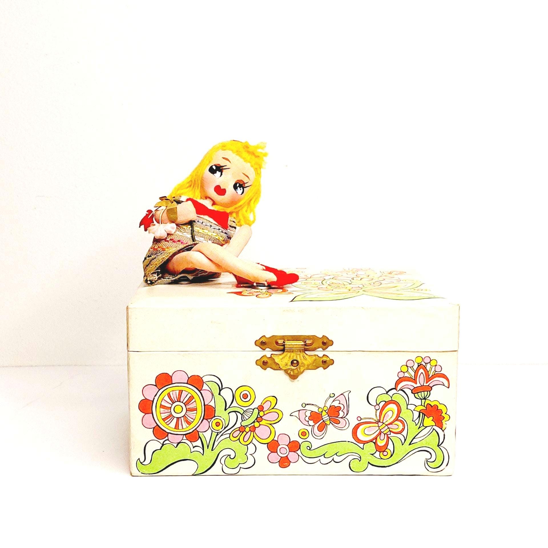 Vintage 1960s Jaymar Music Box With Snap-on Teenage Doll & Dancing