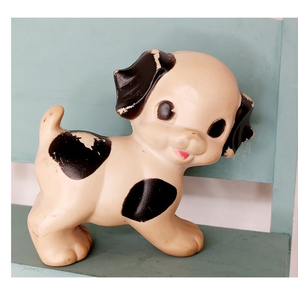 Vintage Puppy Dog Squeaker Toy By Ruth E Newton The Sun Rubber Co Made USA 1950s