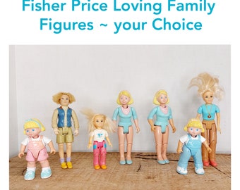 Vintage Fisher Price Loving Family Figures, 1993 Plastic Toys, Dolls, Figurines, CHOICE of figures