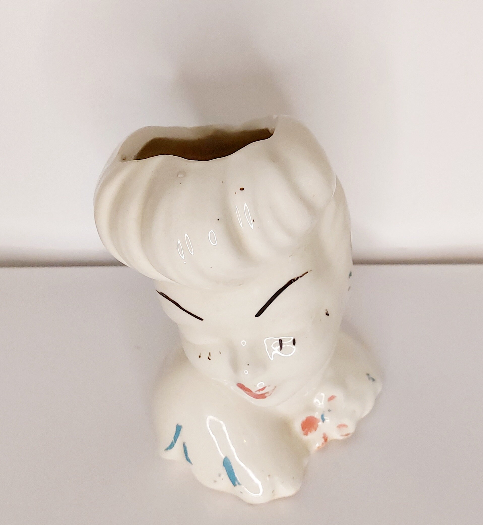 Vintage Lady Head Vase, Vintage Glamour Girl Head Vase, 1950's Lady