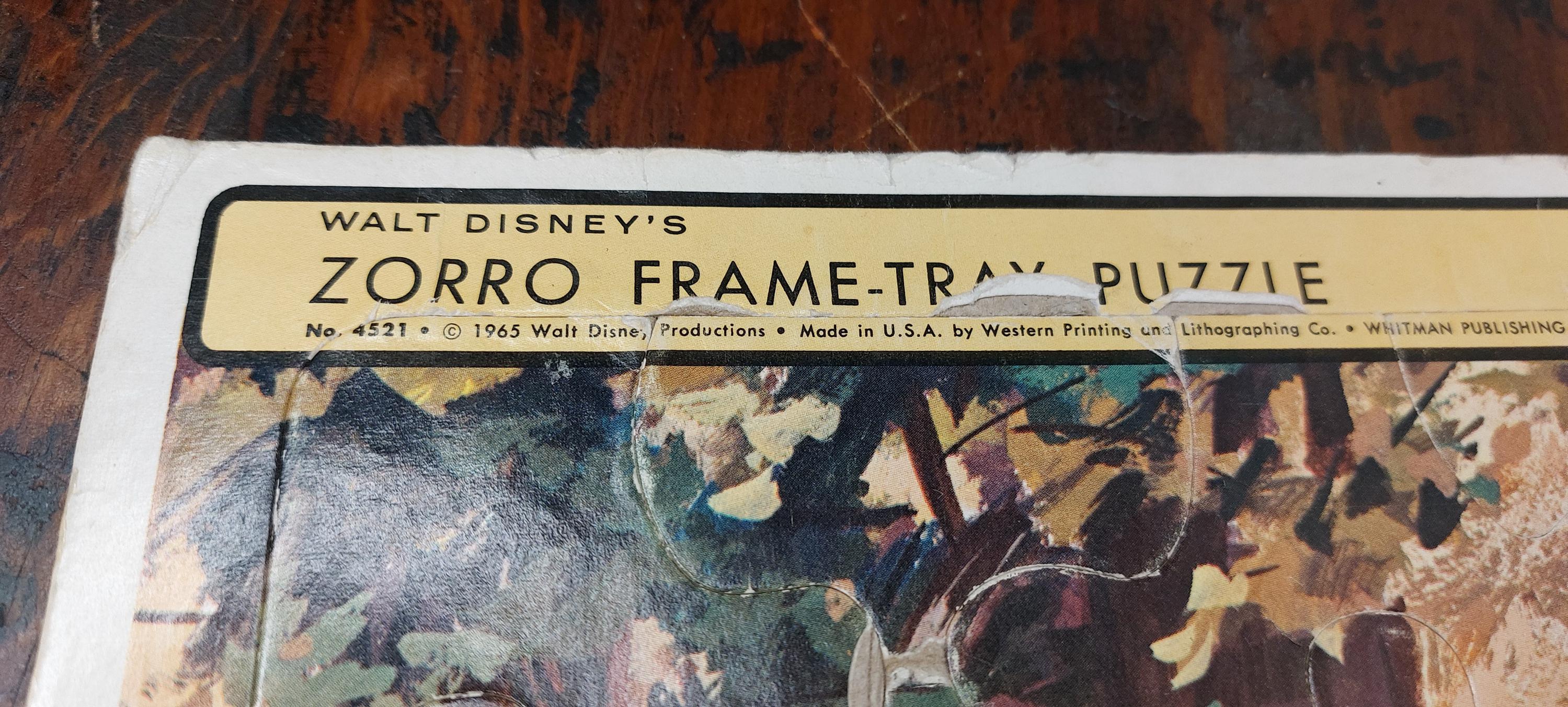 Vintage Walt Disney's 1965 Zorro Frame-tray Puzzle Whitman - Etsy