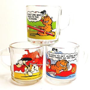 Vintage 1978 McDonalds Glass Garfield Mug,  Your CHOICE of mug