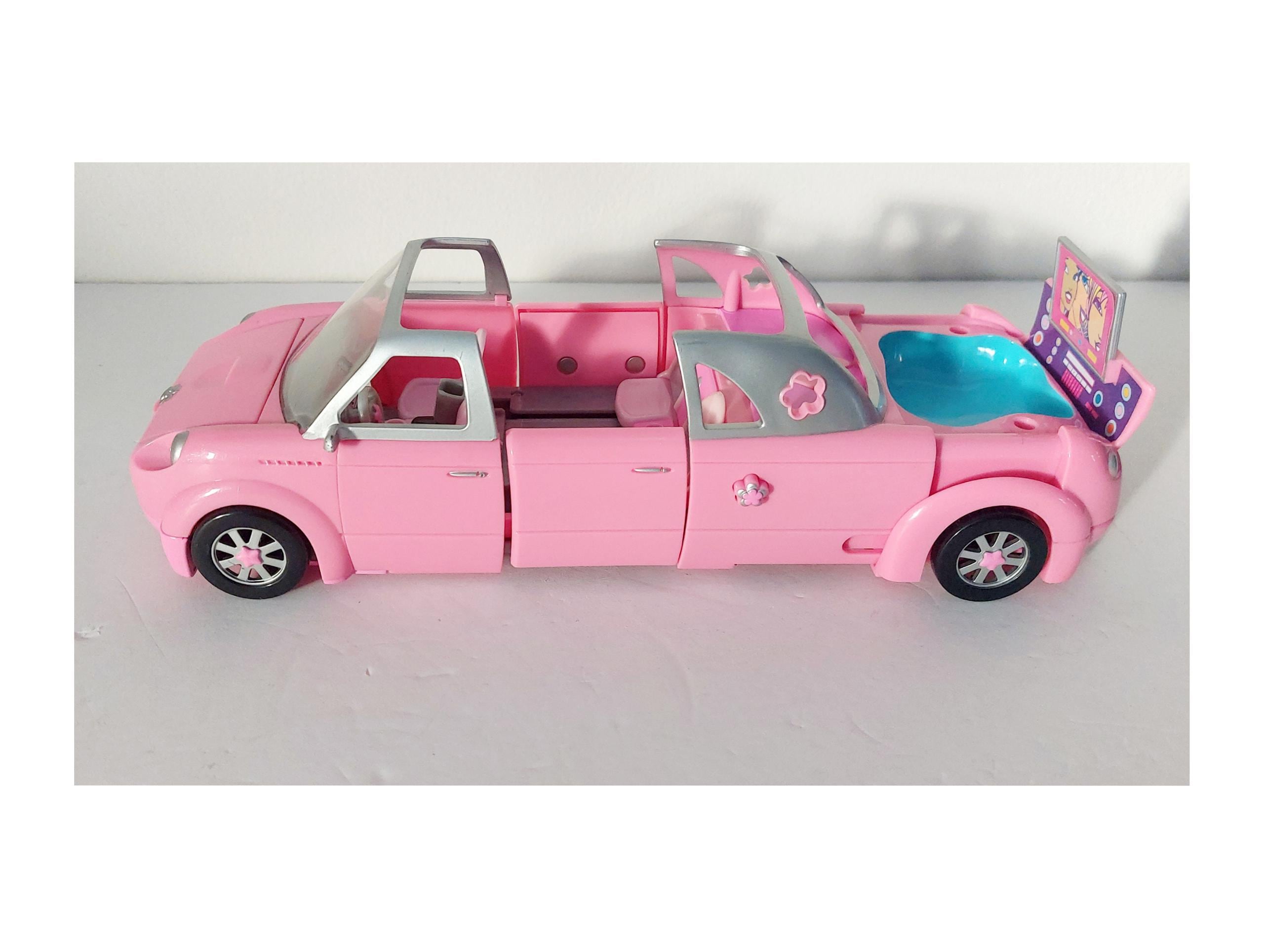 Limusina Polly Pocket vintage color rosa del año 2002 con piscina