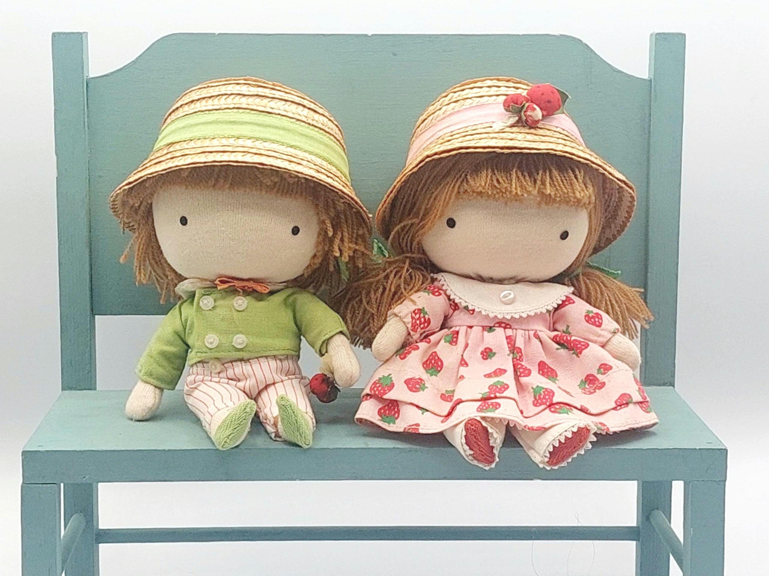 Vintafe 1975 Joan Walsh Anglund Pocket Dolls Strawberry Fabric