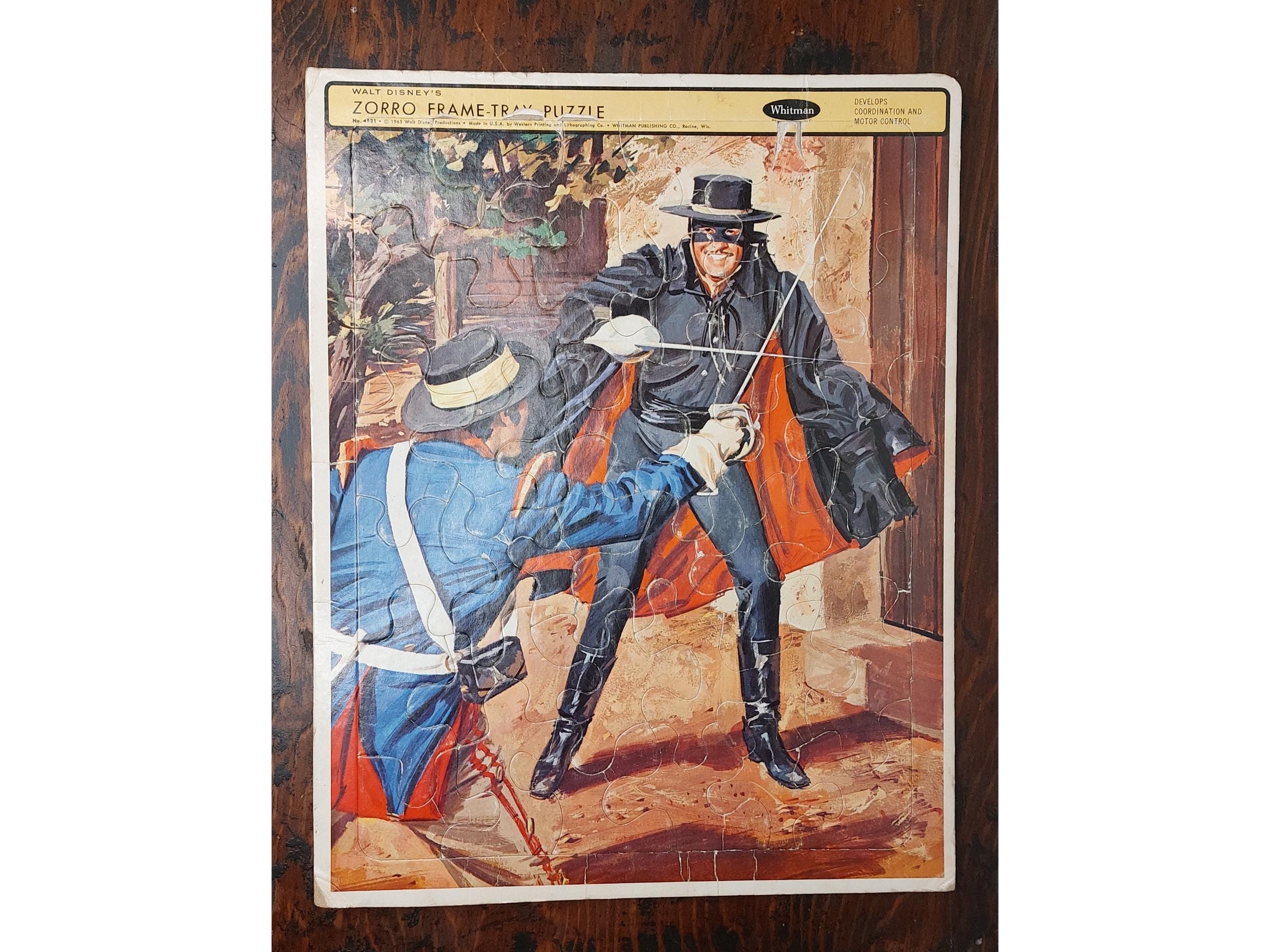 Vintage Walt Disney's 1965 Zorro Frame-tray Puzzle Whitman - Etsy