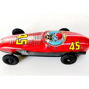 Vintage TT Takatoku Toys Friction Tin Racecar Spear #45 Made In Japan