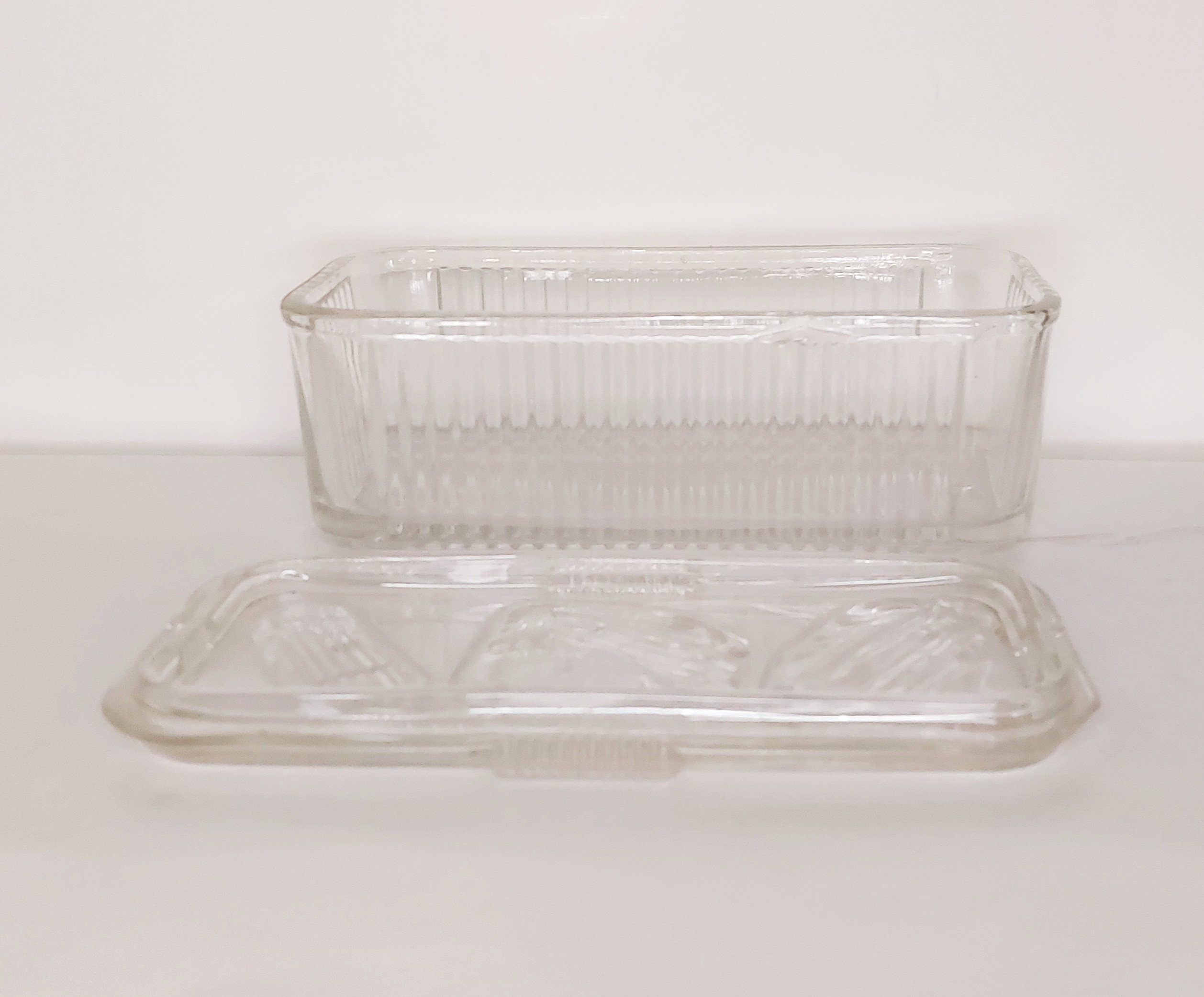 Vintage Federal Glass Co Refrigerator Dish With Lid, 1940's Clear ...