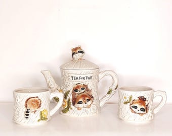 【気まぐれ値下げ】ENESCO エネスコ 電飾付最上級 オルゴール 喫茶店 完動 Vintage Marks and Rosenfeld Enesco Stacking Tea Set for 2