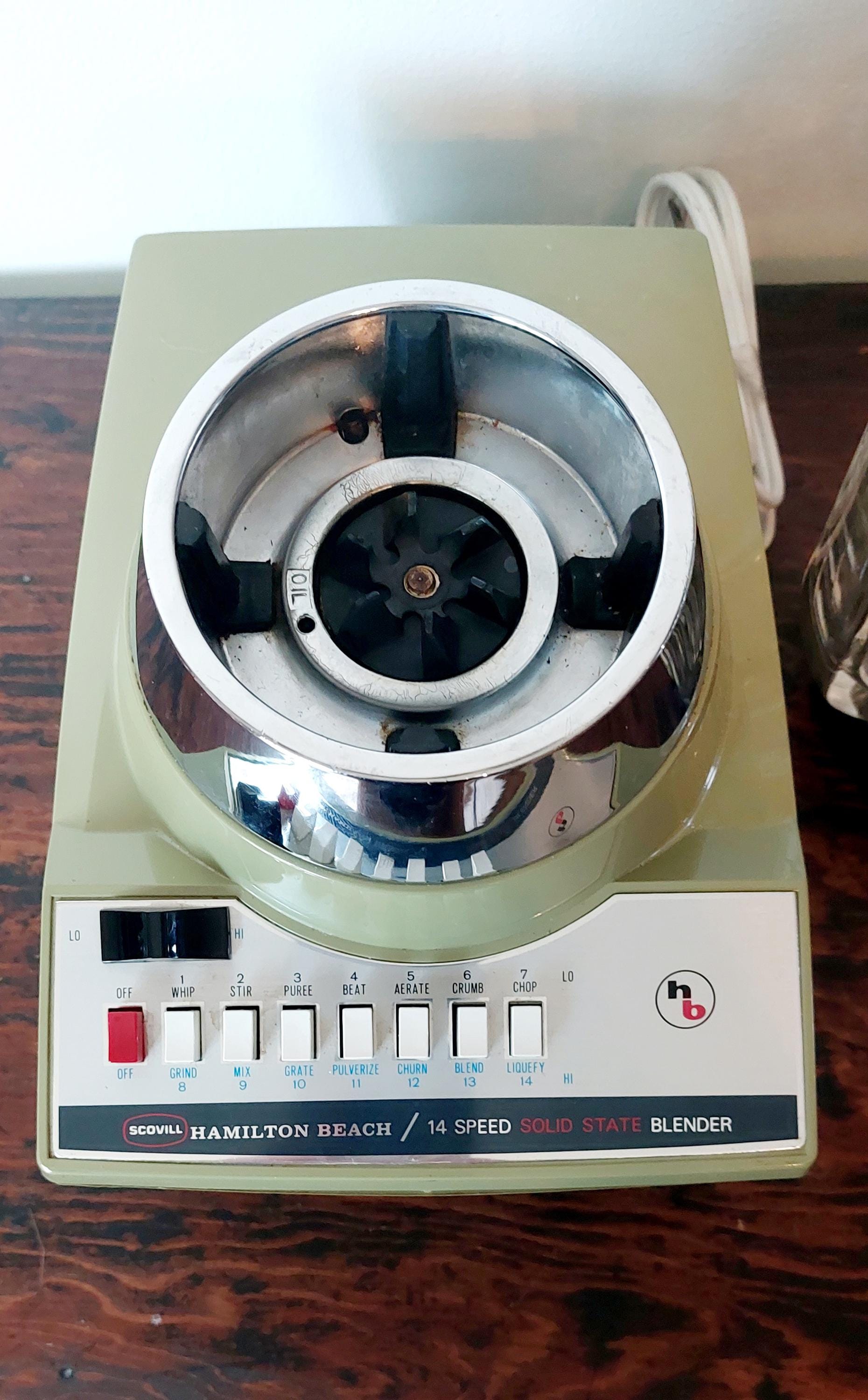 Vintage Avocado Hamilton Beach Scovill Model 653 Blender 14 Speed