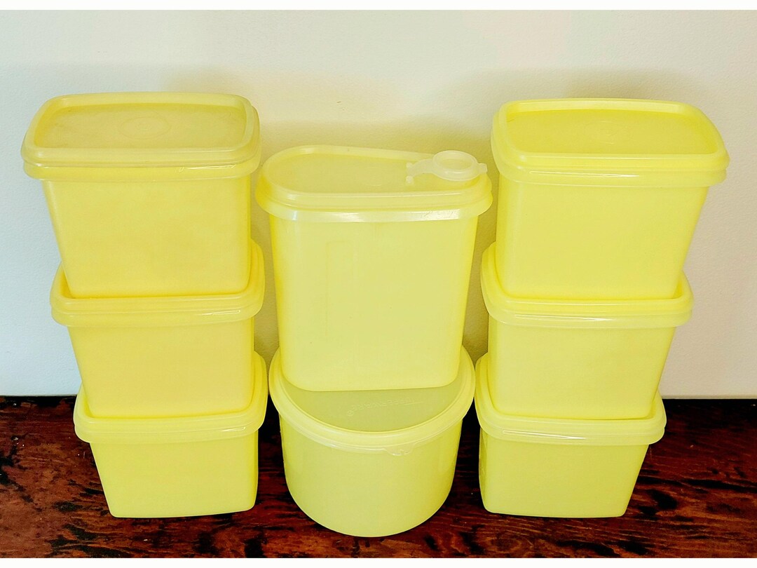 Vintage 1970’s Yellow Tupperware Lot, Stack-n-store Storage Containers ...