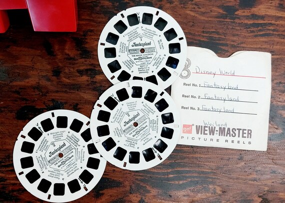 Vintage 1970s View-master Model G Bakelite Red/white With 6 Disney