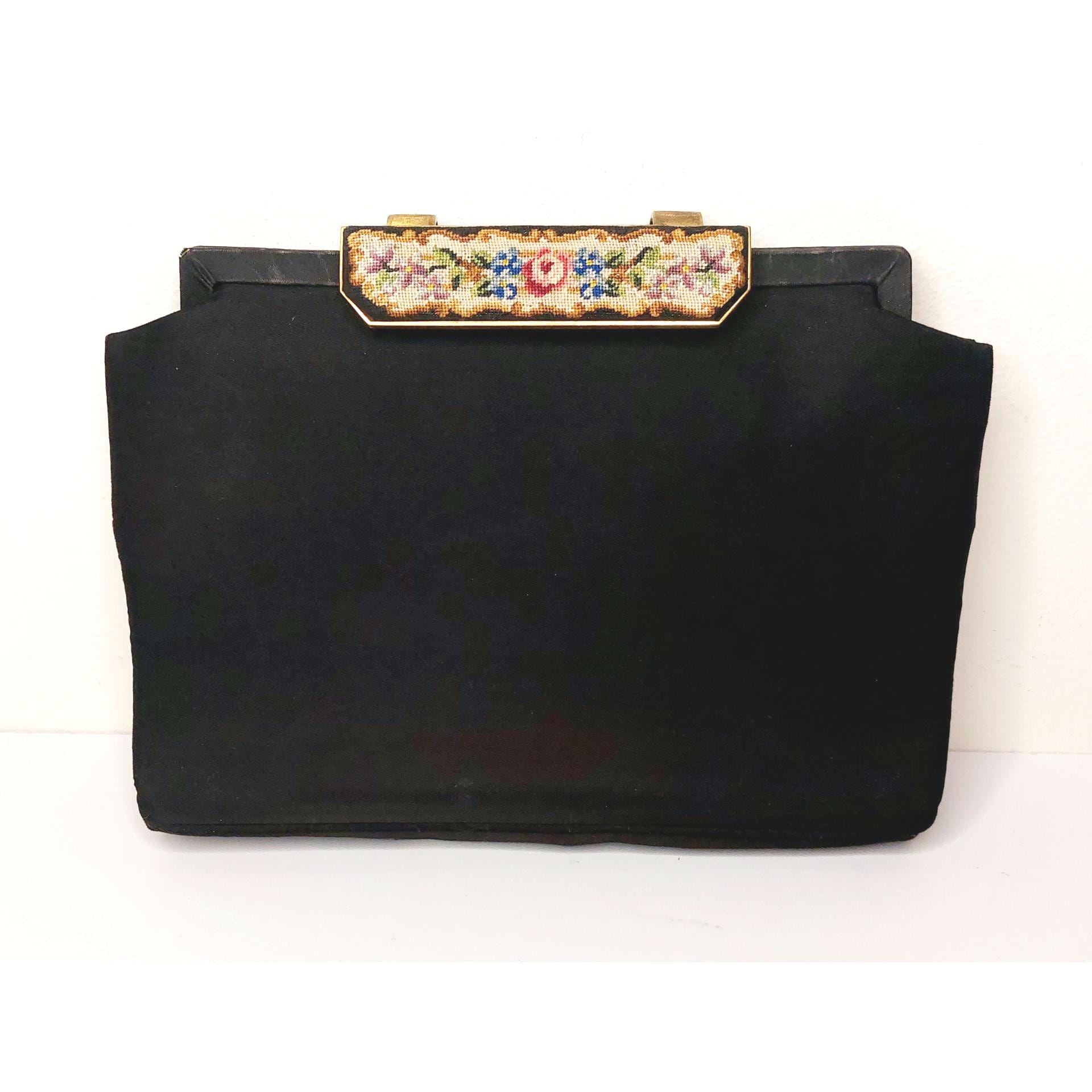 Vintage 1950s HARRY ROSENFELD Evening Clutch Bag, Twifaile  display picture 2