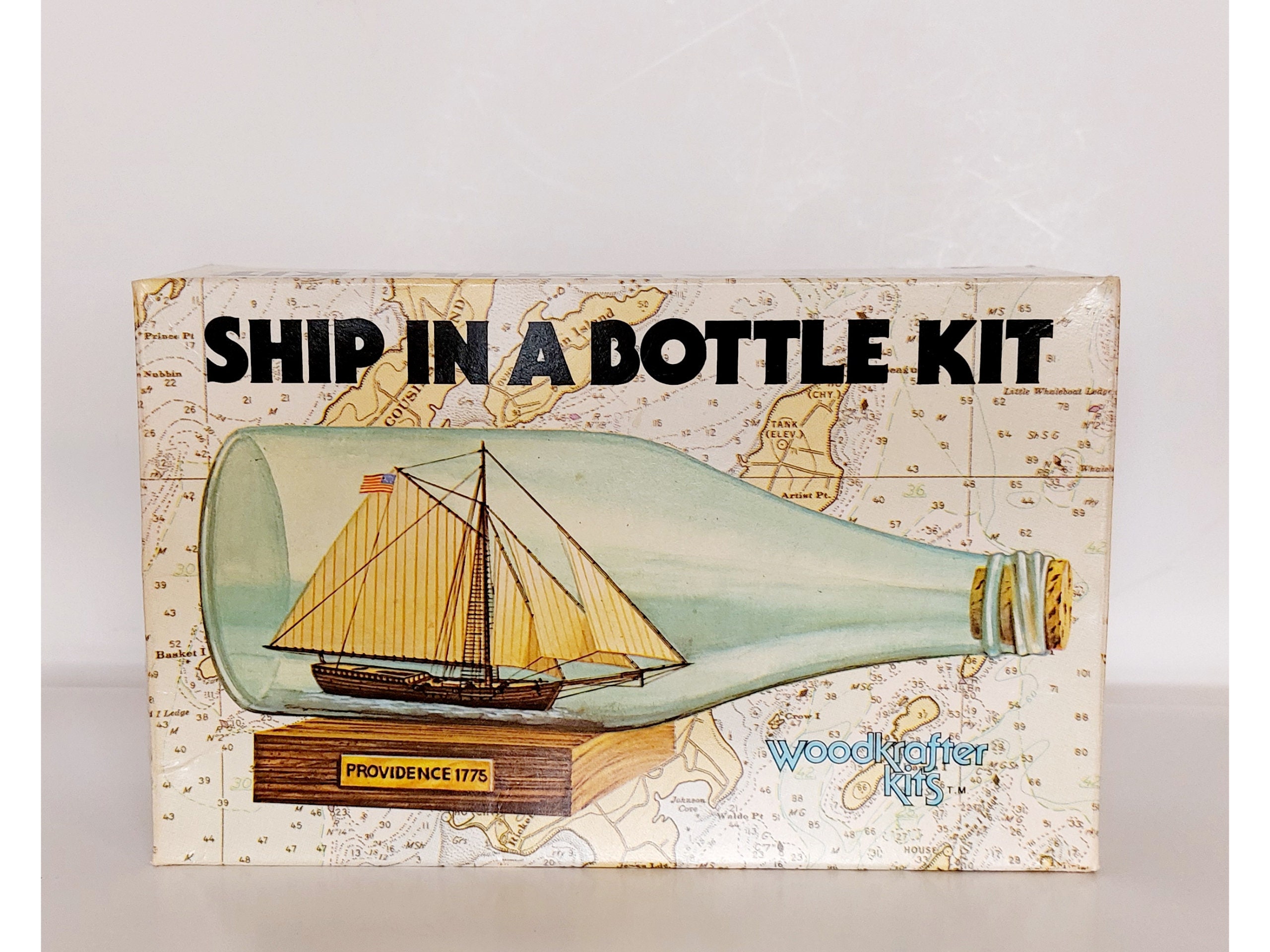 Vintage 1980 Ship in a Bottle Kit #201 Woodkrafter Kits