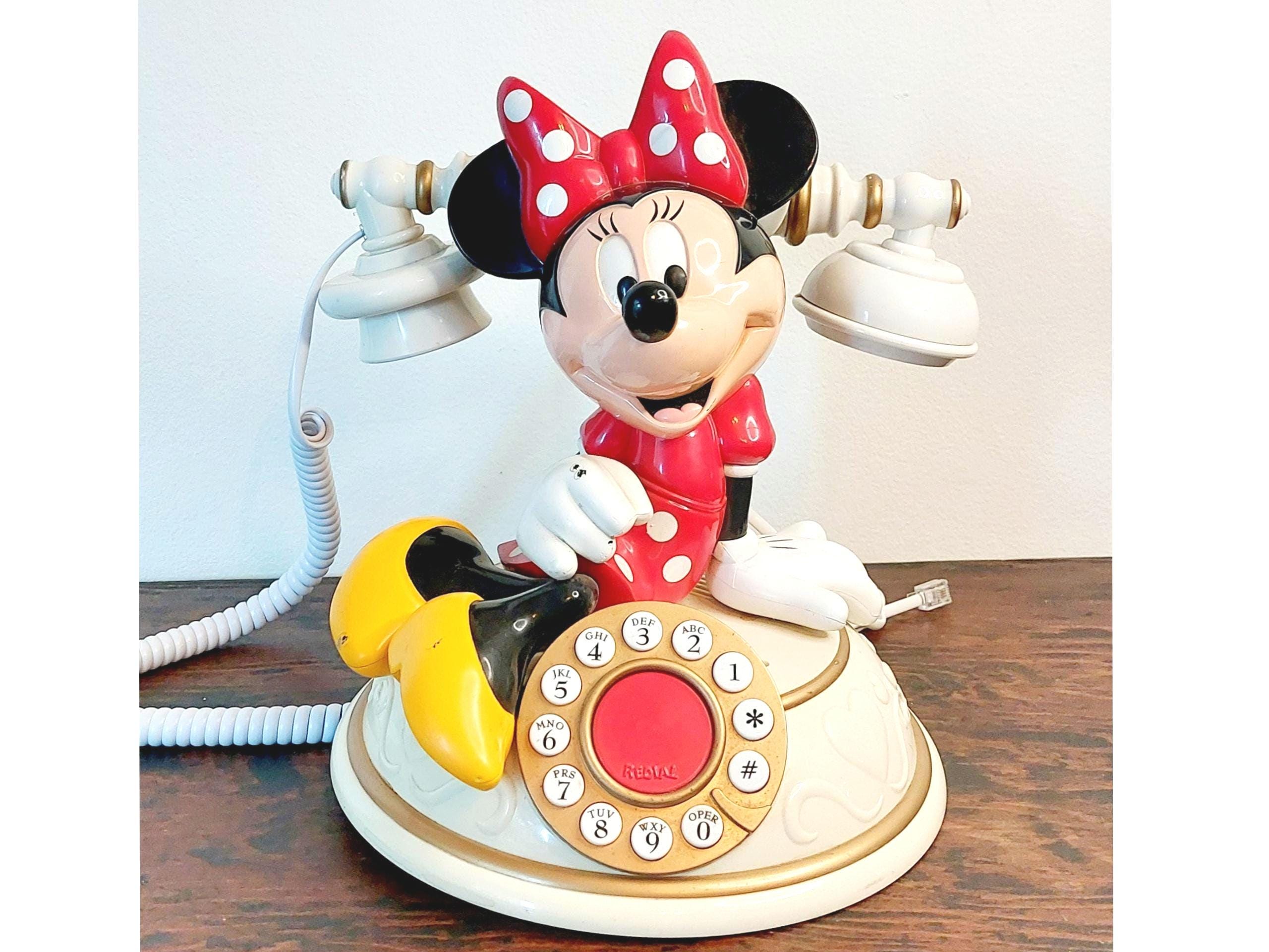 Vintage 1990s Minnie Mouse Desk Telephone Telemania Push Button