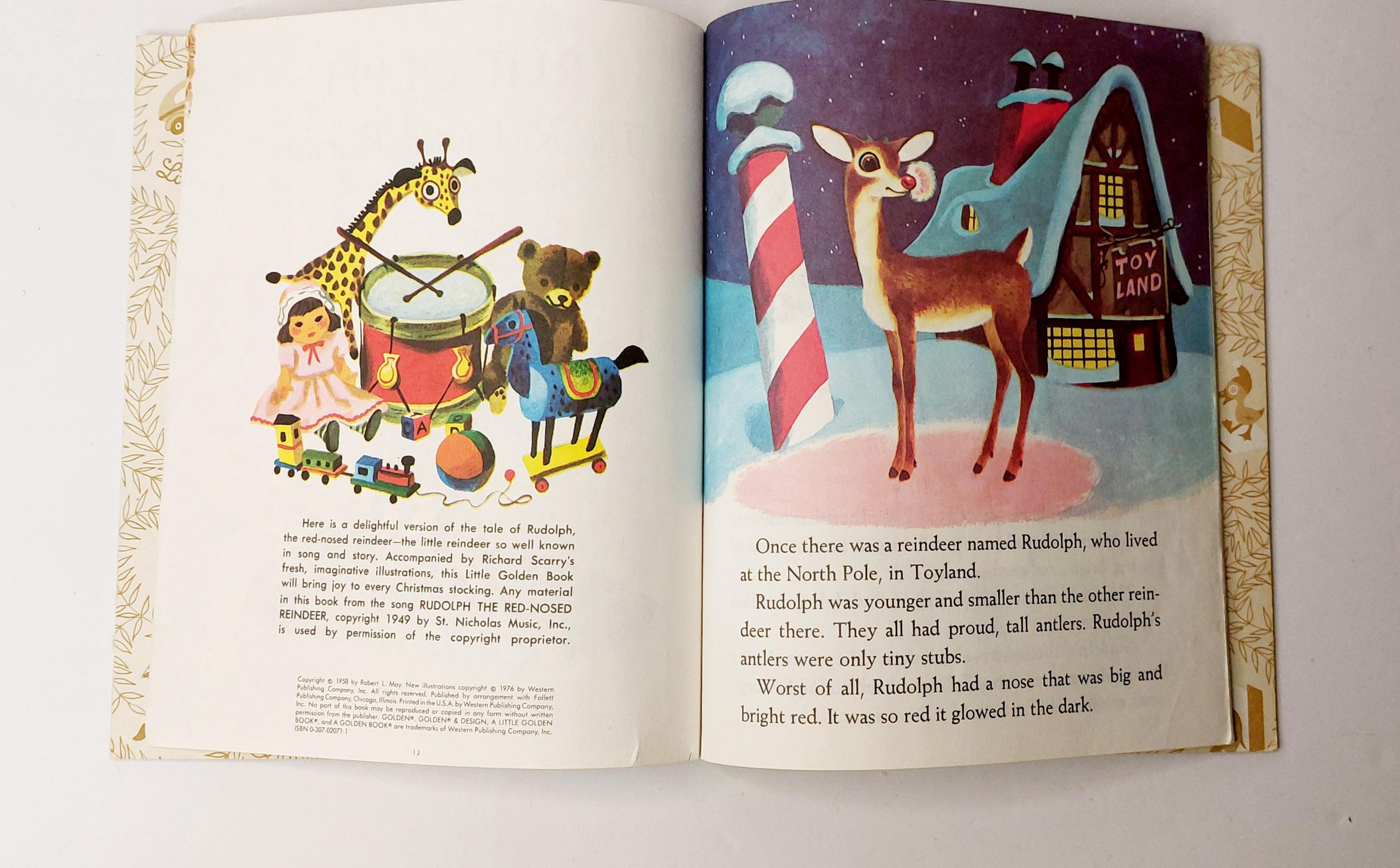Vintage Rudolph the Red Nosed Reindeer Little Golden Book 1976 - Etsy