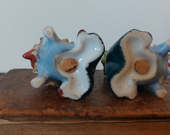 Vintage 1950's Anthropomorphic Ceramic Carrot Head Salt & Pepper