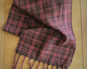 Dusty pink wool scarf | rich sable colour | fine wool | muted shades | hand woven | handmade | evening drape | shawl | elegant fashion |gift