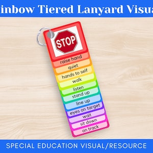Ressource/outil pour l'éducation spéciale de l'enfant à plusieurs niveaux avec visuels arc-en-ciel, téléchargement immédiat