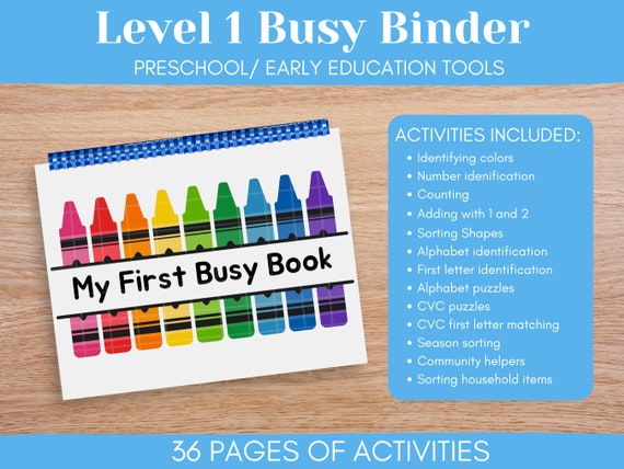 Printable Preschool Busy Binder Digital Download, Early Education, Classroom Materials, Printable Learning Binder, Instant Download