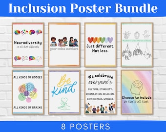 Inclusion Poster Bundle, Neurodiversity, Special Education, Instant Download, Printable Decor