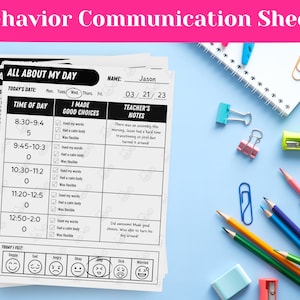 Editable Social-Emotional and Behavior Communication Sheets, Special Education, IEP Goal tracking