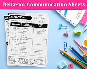 Editable Social-Emotional and Behavior Communication Sheets, Special Education, IEP Goal tracking