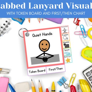 Tabbed Layard Visuals, Token Board, First Then, Special Education Tool, Instant Download