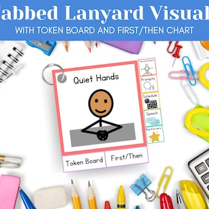 Tabbed Layard Visuals, Token Board, First Then, Special Education Tool, Instant Download