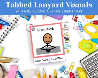 Lay-outvisuals met tabbladen, tokenbord, eerst dan, tool voor speciaal onderwijs, direct downloaden