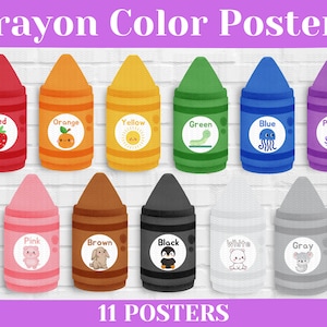 Crayon Colors of the Rainbow Posters, Early Childhood Education, Printable Classroom Decor