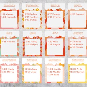 Groovy Retro Theme: Editable Birthday Display, Printable Classroom ...