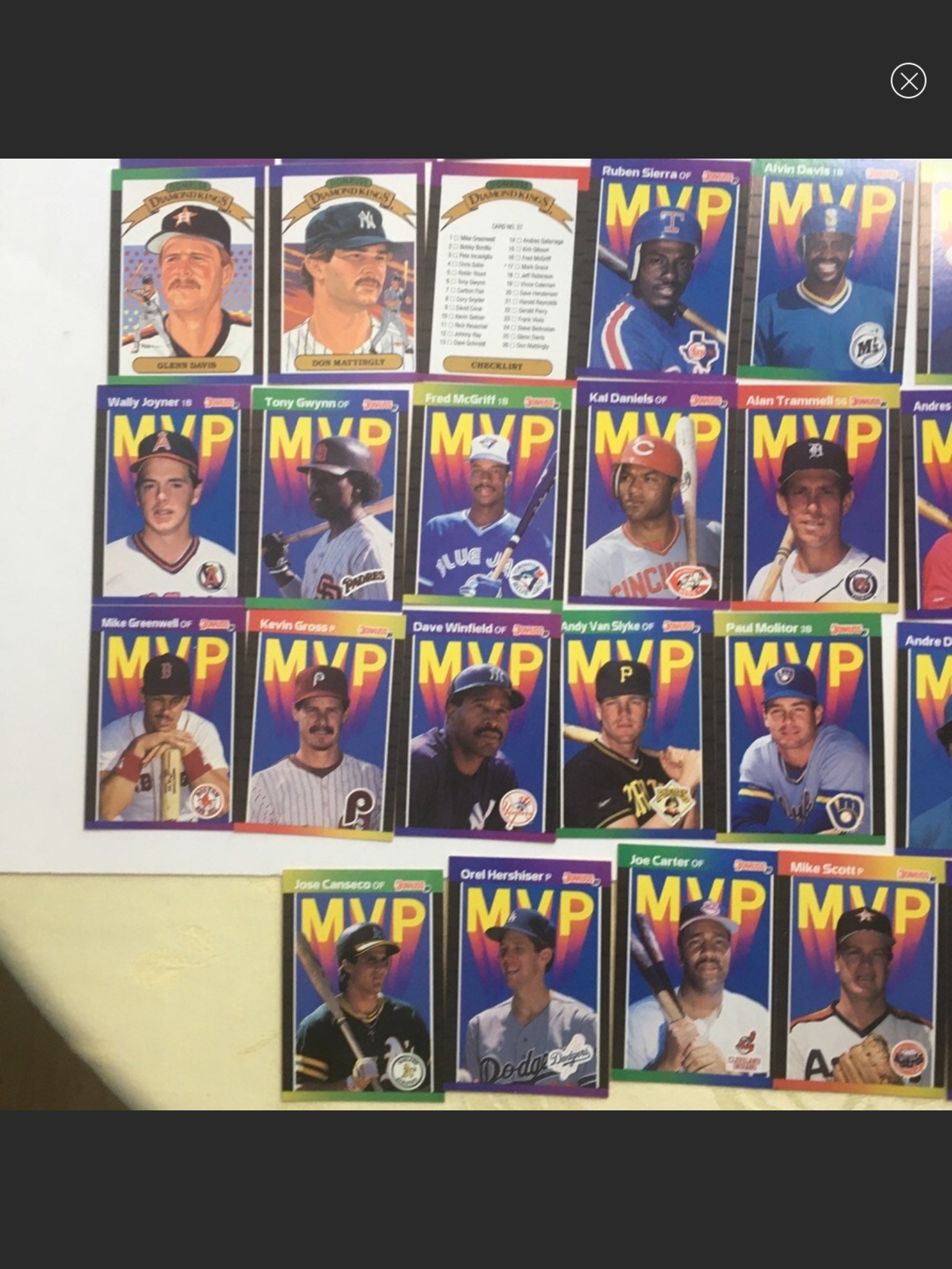1989 Donruss Special Baseball Cards. Diamond Kings & MVP Originals - Etsy